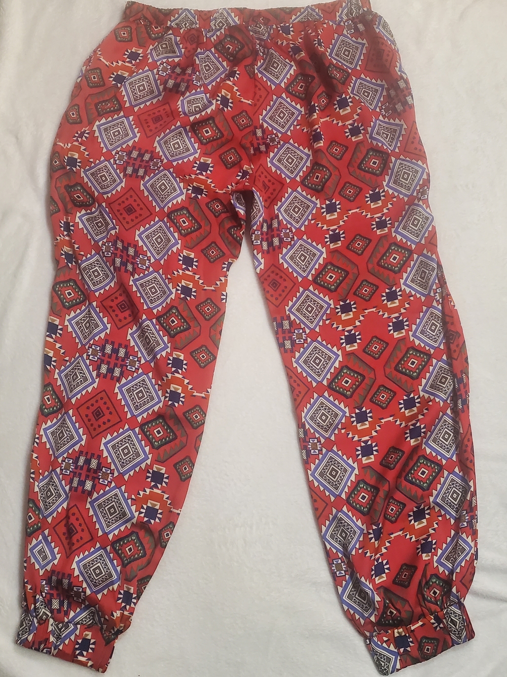 Umgee Red Multicolor Aztec Print Top - Picture 2 of 4